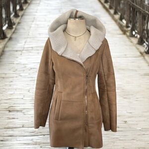 RILEYK💫Women’s Tan 3/4 Length Sherpa Lined Coat
